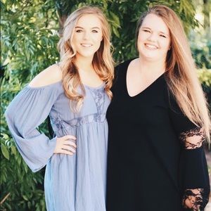 Light blue off the shoulder dress